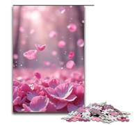 Puzzle da 1000 pezzi per adulti Petali rosa e bianchi che cadono come neve Puzzle in legno per adulti Gioco educativo Sfida Giocattolo 1000 pezzi (75x50 cm)