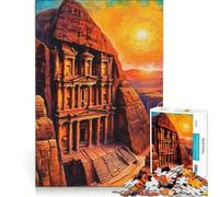 Puzzle da 1000 pezzi per adulti Petra Treasury Tramonto Giochi rilassanti Assemblaggio di modelli Lista dei desideri con Babbo Natale 50x75cm