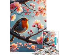 Puzzle da 1000 pezzi per adulti pettirosso primaverile gioco interattivo educativo sfida stimolante ottimo regalo e giocattolo per il divertimento in famiglia (dimensioni 38x26cm)