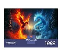 Puzzle Da 1000 Pezzi Per Adulti Phoenix Vs. Dragon Epic Battle Puzzle Per Adulti Giocattolo Antistress Taglio Di Precisione Compleanni E Occasioni Speciali 52x38cm/1000pcs