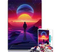 Puzzle da 1000 pezzi per adulti pianeta alieno psichedelico 1000 pezzi per adolescenti giochi di attività per famiglie stimolanti giocattolo fai da te per decorazioni murali per la casa regali 26x38cm