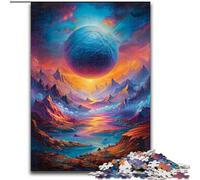 Puzzle da 1000 pezzi per adulti, pianeta colorato in legno, perfetto come decorazione fai da te o regalo di compleanno, gioco rompicapo da 50x75cm per adolescenti, perfetto regalo di Natale