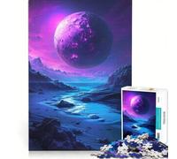 Puzzle da 1000 pezzi per adulti Pianeta Misterioso Viola Gioco Rilassante Assemblaggio di Modelli Lista dei Desideri con Babbo Natale 50x75cm