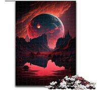 Puzzle da 1000 pezzi per adulti, pianeta nero e rosso, puzzle in cartone fai da te, decorazioni stimolanti per il cervello, regali per le vacanze (dimensioni 26x38cm)