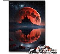Puzzle da 1000 pezzi per adulti, pianeta nero e rosso, puzzle in cartone fai da te, decorazioni stimolanti per il cervello, regali per le vacanze (dimensioni 26x38cm)