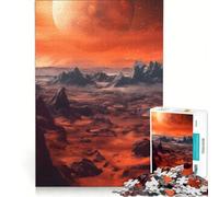 Puzzle da 1000 pezzi per adulti Pianeta Rosso Paesaggio di Marte Gioco rilassante Taglio di precisione Adatto per la decorazione della scrivania 38x26cm
