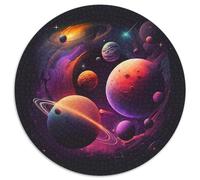 Puzzle da 1000 pezzi per adulti, pianeta spaziale, puzzle rotondi da 1000 pezzi per adulti, per adolescenti e famiglie, decorazioni fai da te perfette e sfida rompicapo 67,5x67,5 cm