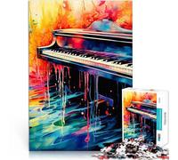Puzzle da 1000 pezzi per adulti Pianoforte colorato Difficile da completare ma divertente e umoristico Regalo di compleanno, regali, arte murale 38x26cm