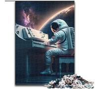 Puzzle da 1000 pezzi per adulti, pianoforte nello spazio, puzzle in legno, ideale per il divertimento in famiglia, regalo perfetto per feste e compleanni(50x75cm)