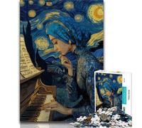Puzzle da 1000 pezzi per adulti pianoforte notturno puzzle da 1000 pezzi per adolescenti regali per decomprimere il cervello giocattolo educativo regali di Babbo Natale segreto (50x75cm)