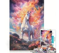 Puzzle da 1000 pezzi per adulti "Pianure dei cavalli celesti", gioco rilassante, impegnativo da completare, lista dei desideri con Babbo Natale 38x26cm