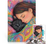 Puzzle da 1000 pezzi per adulti Piccolo pisolino con un simpatico gatto Fatto di carta,Adatto a partire dai 14 anni Antistress Vacanza a casa Uccidere il tempo Regali unici per compleanno e Natale。