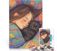 Puzzle da 1000 pezzi per adulti Piccolo pisolino con un simpatico gatto Fatto di cartone Adatto a persone dai 14 anni in su Vacanze a casa: ammazzare il tempo Regali di giochi impegnativi