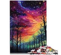Puzzle da 1000 pezzi per adulti pieni di stelle nella foresta impossibile puzzle decorazione da parete unico compleanno 50 x 70 cm