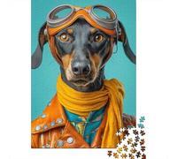Puzzle Da 1000 Pezzi Per Adulti Pilot Dog Costume Puzzle Per Adulti Antistress Analisi E Logica Difficile E Stimolante 38x26cm/1000pcs