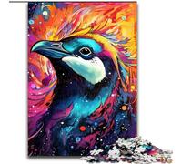 Puzzle da 1000 pezzi per adulti, pinguino colorato in legno, regalo perfetto per bambini dai 14 anni in su, 50x75cm, stimolante e divertente, attività per famiglie