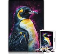Puzzle da 1000 pezzi per adulti, pinguino imperatore, acquerello, per rilassarsi nel tempo libero, taglio netto, senza cuciture, giocattolo ad incastro, dimensioni 50x75cm