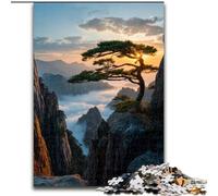 Puzzle da 1000 pezzi per adulti "Pini sulla scogliera", puzzle da 1000 pezzi, regalo perfetto per l'arredamento della casa, divertimento in famiglia, età 14+ (dimensioni 50x75cm)