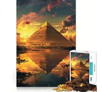 Puzzle da 1000 pezzi per adulti, Piramide del Crepuscolo, Giza, con bordi sottili, gioco cognitivo, giocattolo rilassante, decorazione natalizia da parete (50x75cm)
