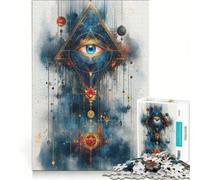 Puzzle da 1000 pezzi per adulti, Piramide dell'Occhio Onniveggente, Gioco Impossibile, Sfida Difficile, Rafforza l'amore tra le coppie 38x52cm