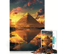 Puzzle da 1000 pezzi per adulti, Piramide di Giza del Crepuscolo, Taglio Esatto, Gioco Creativo per la Mente, Tempo Libero, Divertente Gioco di Compleanno, Regalo (38x26cm)