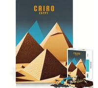 Puzzle da 1000 pezzi per adulti,Piramidi del Cairo,Egitto,design a incastro preciso,gioco di logica,divertente,gioco gratuito,regalo di compleanno (38x26cm)