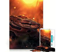 Puzzle da 1000 pezzi per adulti,pitone reale al tramonto,perfetto per un gioco di ruolo,sfida creativa,divertimento e relax,regalo di compleanno (50x75cm)