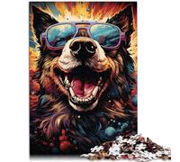 Puzzle da 1000 pezzi per adulti pittura a colori cane velocità mano concorso intelligenza cerebrale sfida giocattolo avvincente 26 x 38 cm