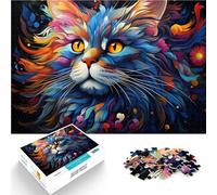 Puzzle da 1000 pezzi per adulti pittura di gatto siberiano puzzle regali adatti per la decorazione dell'ufficio 14,96 "x 20,47" per adolescenti da 14 anni e oltre