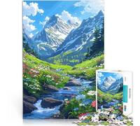 Puzzle da 1000 pezzi per adulti Pixel art delle Alpi svizzere Sfida di gioco educativo giocattolo Migliorare l'amore tra le coppie 75x50cm