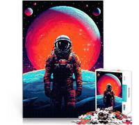 Puzzle da 1000 pezzi per adulti Pixel art di astronauta spaziale Allena il tuo cervello e le tue mani Collezione di artisti, Belle arti 38x26cm