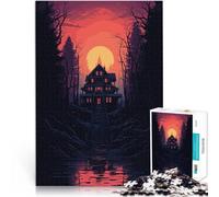 Puzzle da 1000 pezzi per adulti Pixel della casa stregata Gioco di famiglia antistress sfida difficile Migliorare l'amore tra le coppie 38x26cm