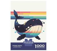 Puzzle Da 1000 Pezzi Per Adulti Pixel Rainbow Whale Puzzle Per Adulti Giochi Rilassanti Un'opera D'arte Ideale Come Regalo Per Tutta La Famiglia 70x50cm/1000pcs