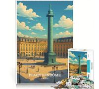 Puzzle da 1000 pezzi per adulti, Place Vendôme Parigi, gioco rompicapo, antistress, ogni pezzo è unico 50x75cm