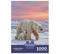 Puzzle Da 1000 Pezzi Per Adulti Polar Bears in Arctic Sunset Puzzle Per Adulti Gioco Pratico Regalo Di Compleanno Divertimento A Casa Attività, 70x50cm/1000pcs