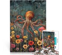 Puzzle da 1000 pezzi per adulti Polpo floreale Fatto di cartone per età pari o superiore a 14 anni Giochi educativi fai da te perché è ideale come regalo per tutta la famiglia misurare：38x52cm