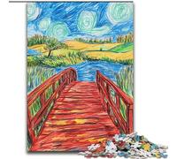 Puzzle da 1000 pezzi per adulti, ponte notturno nel cielo, perfetto per il divertimento in famiglia a Natale, Ringraziamento, compleanni e Pasqua, 50x75cm
