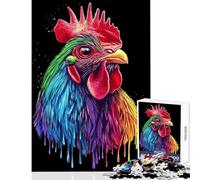 Puzzle da 1000 pezzi per adulti Pop Art Arcobaleno Rhode Island Red Rooster Decorazione per la casa Giocattoli Regali di compleanno Giochi rilassanti Decompressione intellettuale Dimensioni 38x26cm