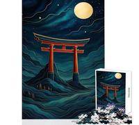 Puzzle da 1000 pezzi per adulti porta giapponese Torii sotto la luce della luna decorazione per la casa giocattoli opere d'arte regalo gioco educativo difficile e impegnativo dimensioni 38x52cm