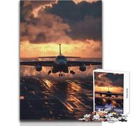 Puzzle da 1000 pezzi per adulti, portaerei che atterra al tramonto, giocattoli, giochi educativi, sfide difficili, giocattoli fai da te, dimensioni 38x26cm