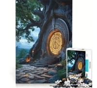 Puzzle da 1000 pezzi per adulti, Portale di pietra antica, gioco impossibile, sfida difficile, per rafforzare l'amore tra le coppie 38x52cm