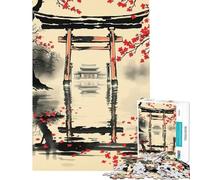 Puzzle da 1000 pezzi per adulti portale di un tempio giapponese gioco rompicapo giocattolo educativo regalo di compleanno analisi e logica (dimensioni 75x50cm)