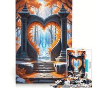 Puzzle da 1000 pezzi per adulti, Portale Magico Autunno-Inverno, Gioco rompicapo, Difficile da completare, Rafforza l'amore tra le coppie, 38x52cm