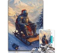 Puzzle da 1000 pezzi per adulti possente cavaliere medievale 1000 pezzi per adolescenti regalo di compleanno regali arte murale per età 14+ 75x50cm
