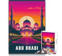 Puzzle da 1000 pezzi per adulti, poster artistico della Grande Moschea di Abu Dhabi, gioco intellettuale ma divertente e umoristico, regalo di compleanno, dimensioni 50x75cm