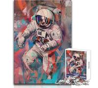 Puzzle da 1000 pezzi per adulti, poster astratto dell'astronauta, divertimento in famiglia e serata di gioco, analisi e logica, giocattoli antistress, dimensioni 38x52cm