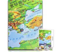Puzzle da 1000 pezzi per adulti, poster con mappe, rompicapo, giochi per famiglie, migliora la memoria, giocattoli antistress, dimensioni 38x26cm