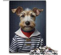 Puzzle da 1000 pezzi per adulti, poster con simpatico cane in stile, in legno, perfetto regalo di Natale e Capodanno, regalo di Natale 50x75cm per feste, compleanni e serate di giochi in famiglia