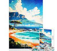 Puzzle da 1000 pezzi per adulti poster costiero di Città del Capo Sudafrica gioco rompicapo per tutta la famiglia decorazione per la casa regalo di Natale e compleanno (50x75cm)