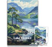 Puzzle da 1000 pezzi per adulti, poster del Lake District National Park, serata di giochi e divertimento in famiglia, ma anche un'opera d'arte divertente e umoristica, formato regalo 38x52cm